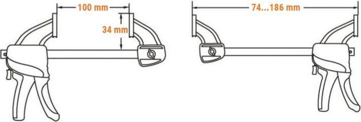 Immagine prodotto Kendo Einhand-Schnellspannzwinge (100 mm)
