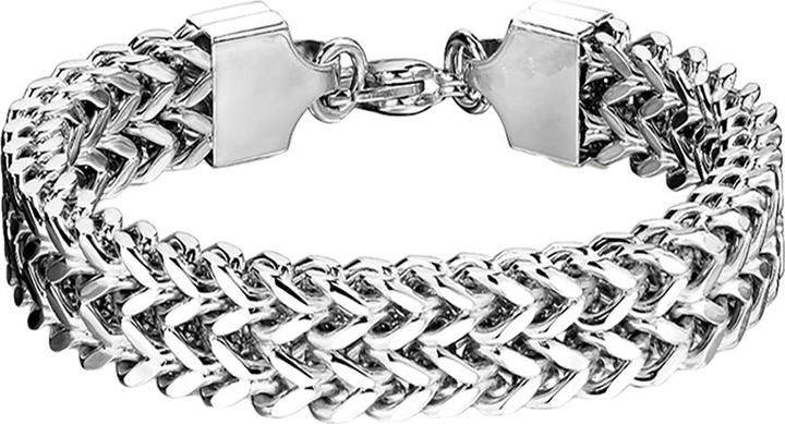 Star Piercing Armband silber zweireihige Weizen (20.30 cm, ohne Messing, Chirurgenstahl 316L)