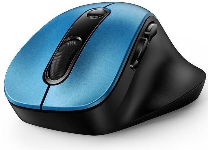 Actual product image Genius Ergo 9000S/Ergonomická/Optická/Pro praváky/2 400 DPI/Bezdrátová USB + Bluetooth/Černá-modrá (Wireless)