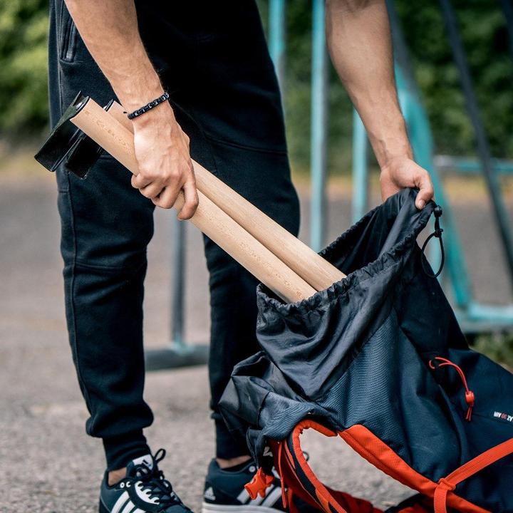 Actual product image Pullup & Dip High-quality wooden parallettes with ergonomic wooden handle (low model)