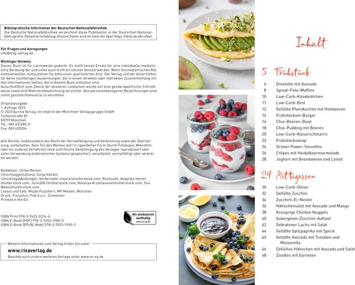 Nährwerte und Zutaten Low-Carb-Expressküche (Deutsch, Low-Carb-Rezept des Tages, 2022)