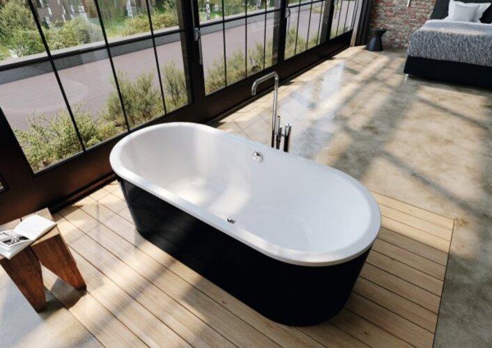 Actual product image Kaldewei Classic Duo Oval, free-standing bathtub, 170x75x42 cm, with apron exterior colour black, 11 (170 cm, 75 cm)