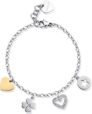 Immagine prodotto Sagapo S'Agapo Beautiful Bicolor Bracelet With Pendants Happy Shar23