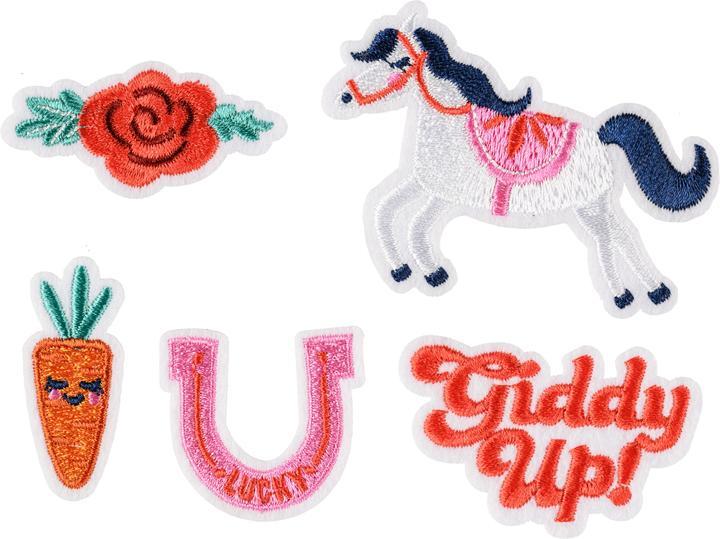 Actual product image Partydeco Iron on patches Giddy up, mix, 2-7x3.5-7 cm (1 pkt / 5 pc.)