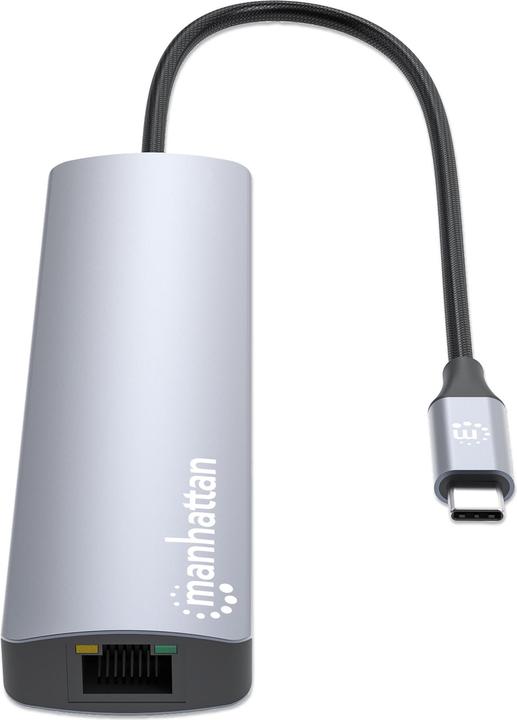 Actual product image Manhattan 6-in-1 4K USB-C docking station 1xHDMI 3xUSB 5 Gb/s (USB-C, 6 Ports)