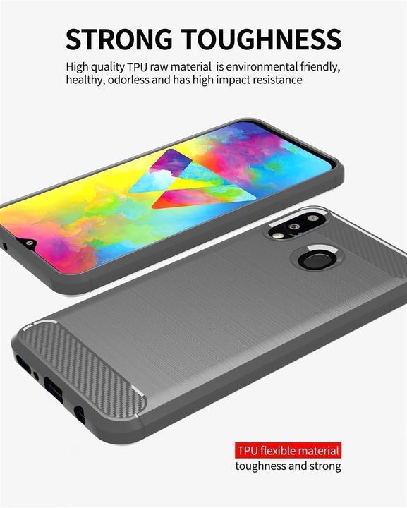 Produktbild Cadorabo TPU Ultra Slim carbon edelstahl Kombi Cover (Samsung Galaxy M10s, Samsung Galaxy A20, TCL A30)
