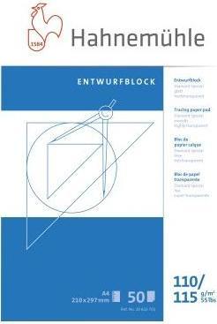 Image du produit Hahnemühle Papier transparent bloc de brouillon 115 g/qm, 1 bloc (A4, Non contraignant)