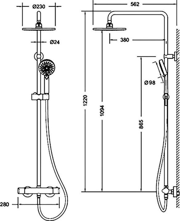 Produktbild Domoletti THERMOSTATIC SHOWER SET ST-98001