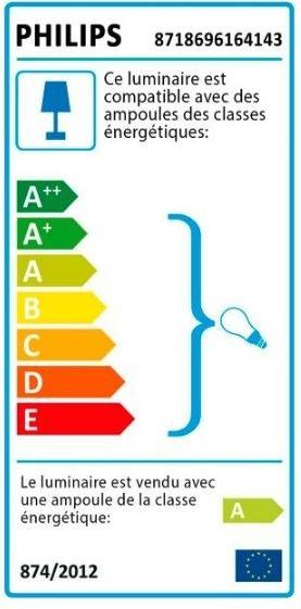 Label énergétique Philips Hue Buckram BT de base (1050 lm, GU10)