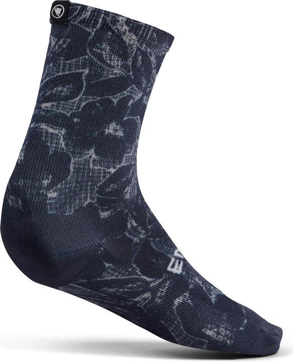Actual product image Endura Grid Floral Ltd Print Sock Bk (M/L)