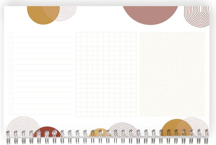 Actual product image Clairefontaine notepad planner with a total binding, 53 printed sheets terracotta (Hardcover)