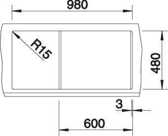 Produktbild Blanco Metra 6 S (Aufsatzspülbecken, 100 cm, 50 cm)
