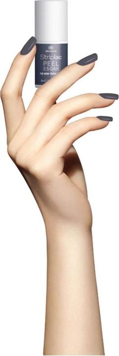Actual product image Alessandro Striplac Peel or Soak New York Grey 8 ml (Grey, Peelable nail polish)