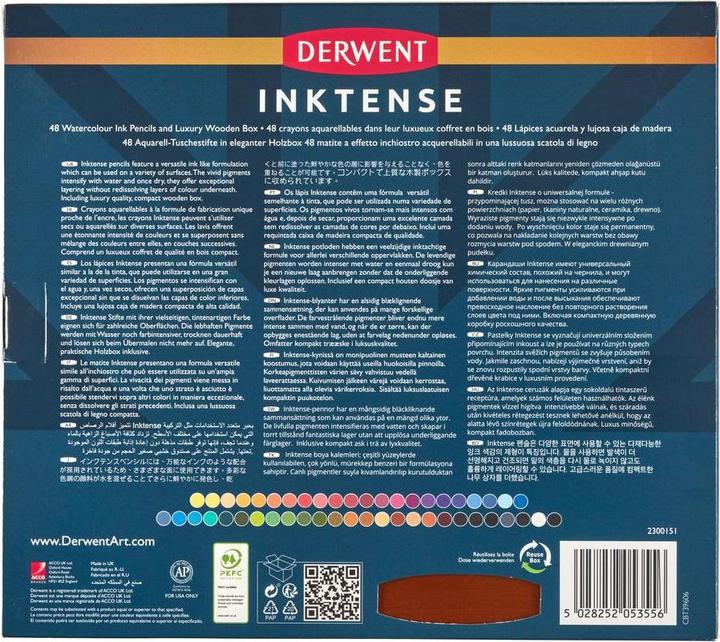 Image du produit Derwent Inktense Permanent Aquarell Set cadeau dans une boîte en bois, 48 pièces (Multicolore, 48 x)