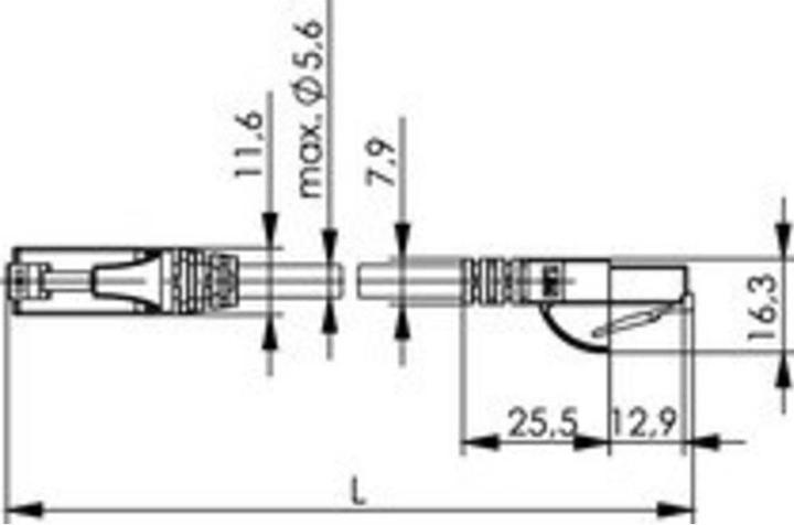 Produktbild Telegärtner Patch-Kabel (U/UTP, CAT6, 1 m)