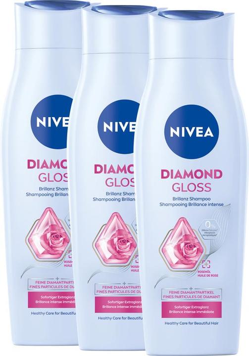 Produktbild NIVEA Diamond Gloss Shampoo Trio (750 ml)