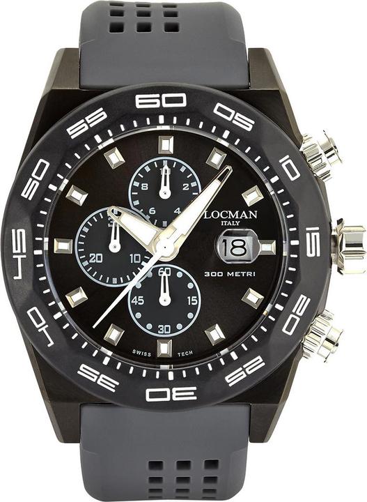Locman Italy Herrenuhr Stealth Chronograph grau Ref. 0217 (Chronograph, 46 mm)
