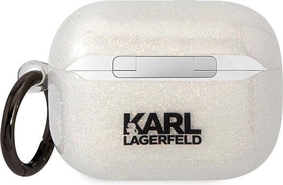 Produktbild Karl Lagerfeld KLAPHNKCTGT Airpods Pro cover transparent Gliter Karl&Choupette (Kopfhörer Tasche)