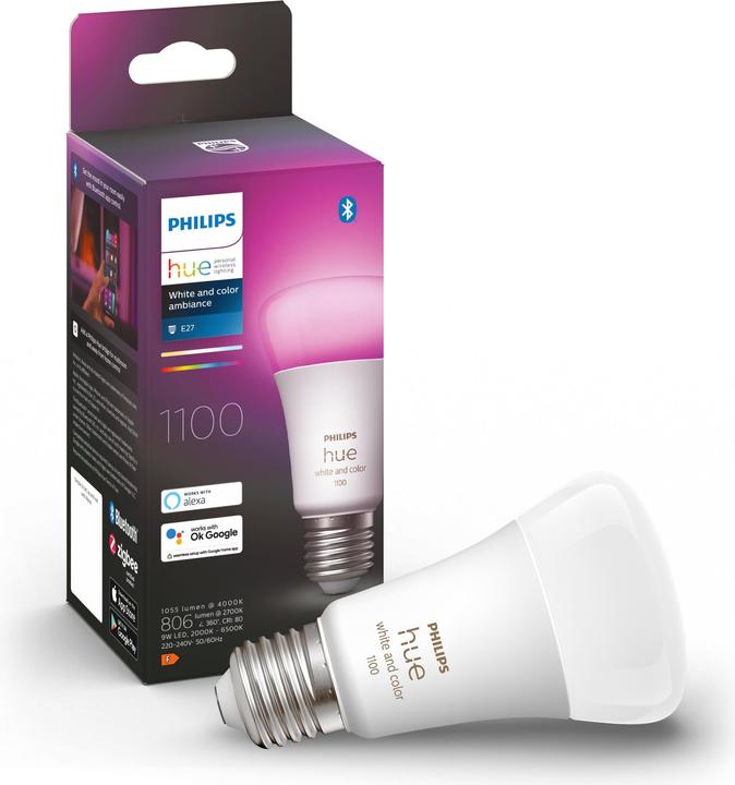 Actual product image Philips Hue White & Color Ambiance BT (E27, 11 W, 1100 lm, 1 x, F)