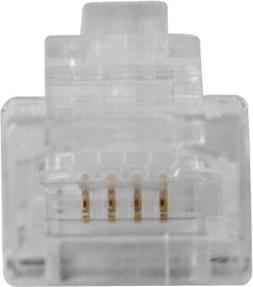 Actual product image RJ11 (6P/4C) modulaire connector for round cable with stranded conductors. Unit: Bag 25 pcs