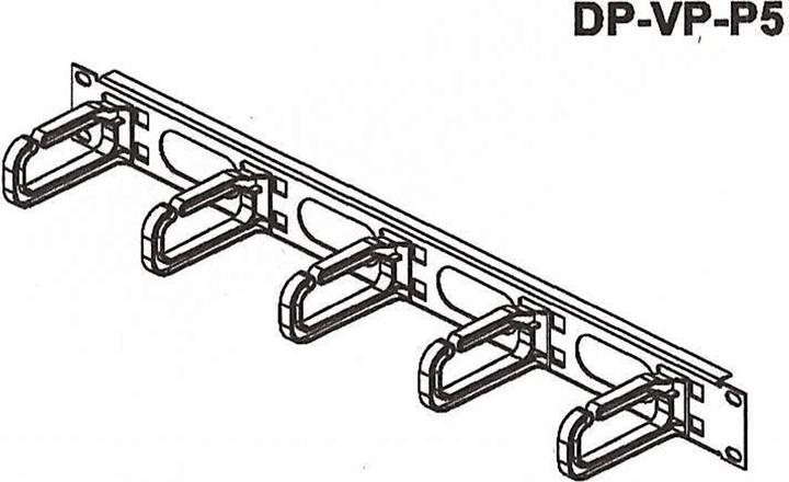 Produktbild Conteg DP-VP-P5-H 19"-Kabelführung 1 HE 5 Kabelösen 40/80