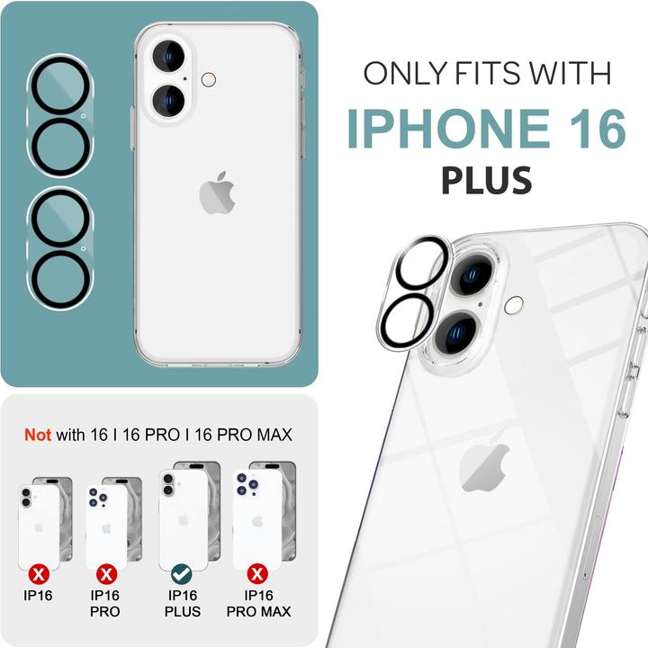 Produktbild Nalia 2x Kamera Schutzglas (2 Stück, Apple iPhone 16 Plus)