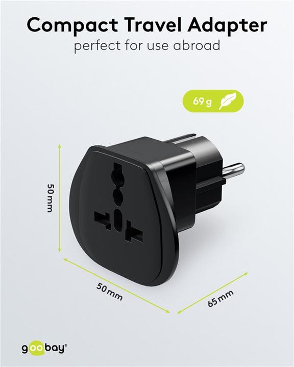 Produktbild Goobay Reiseadapter Schutzkontaktstecker