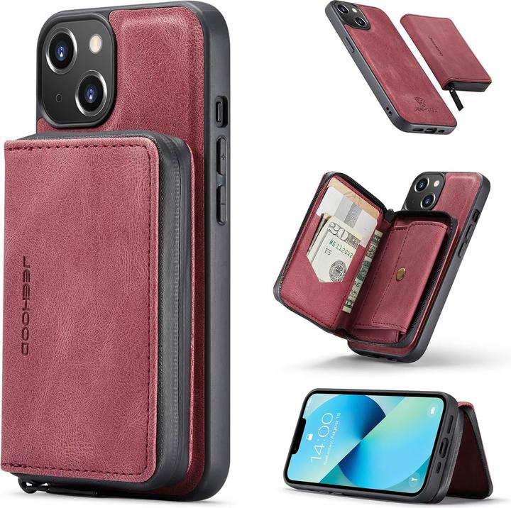 Actual product image Cover-Discount iPhone 14 Plus - Case with Credit Cards Case red (Apple iPhone 14 Plus)