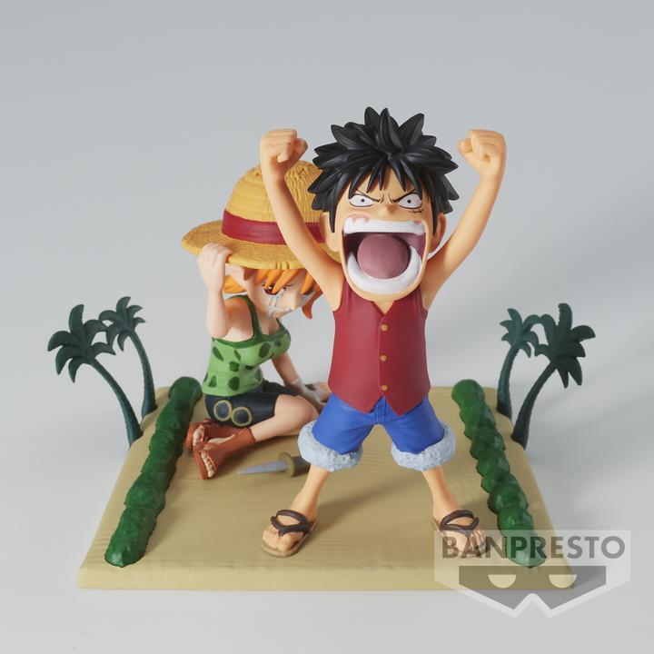 Actual product image Banpresto ONE PIECE - Luffy & Nami - Figurine WCF-Log Stories 7cm