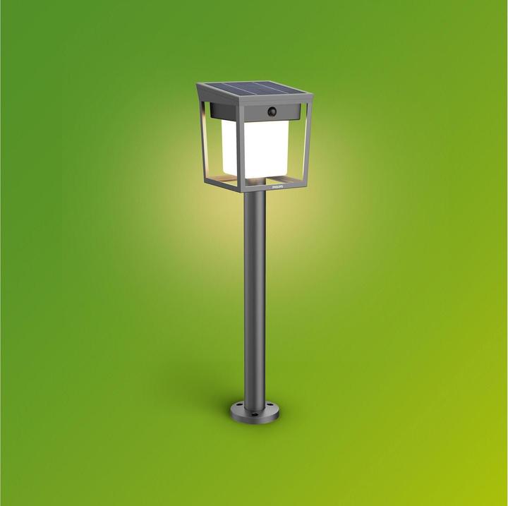 Actual product image Philips Lighting 929004631801 Blaise Solar-Aussenstandleuchte 1.5 W Warmweiss An (250 lm, IP44)