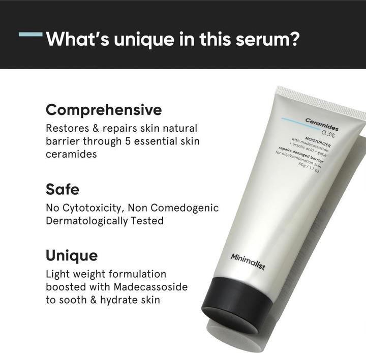 Actual product image Minimalist Ceramides 0.3% Moisturiser with Madecassoside (Face gel)