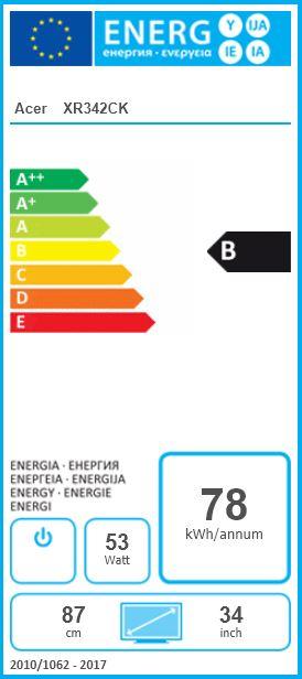 Energie-Label Acer XR342CK (3440 x 1440 Pixel, 34.02")