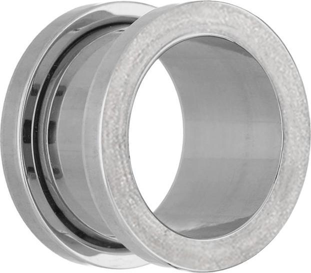 Produktbild Star Piercing Flesh Tunnel silber mit Epoxy weiss (ohne Messing, Chirurgenstahl 316L)