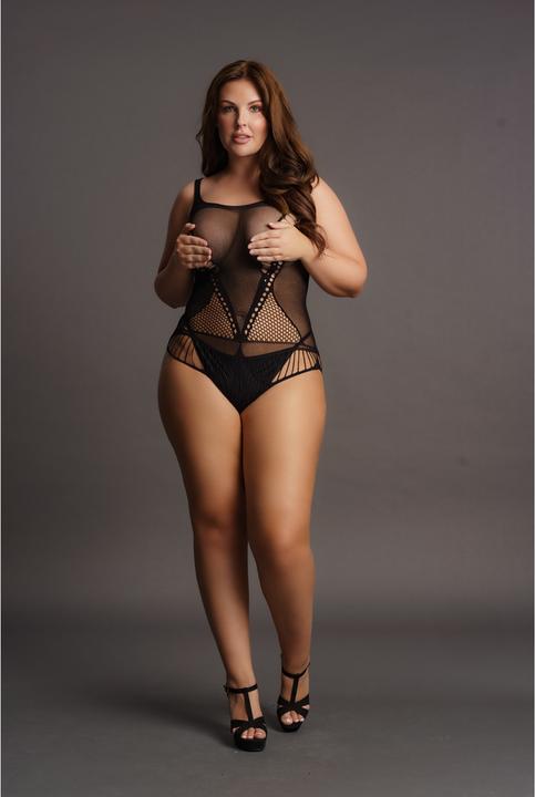 Actual product image Le Désir Contrast Net Teddy (Plus Size)