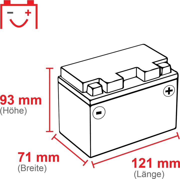 Actual product image Yuasa YB4L-B roller battery (12 V, 4.20 Ah, 45 A)