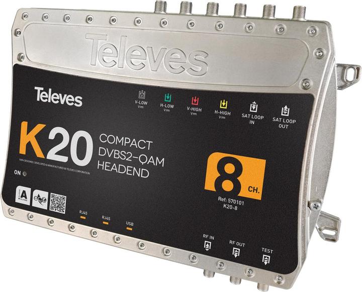 Televes K20-8 Centrale compatta a 8 transponder, DVB-S2 in QAM 57010