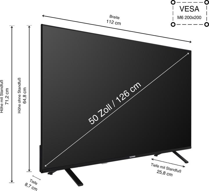 Actual product image Telefunken QU50TO750S (126 cm (50 inch), black, UltraHD/4K, triple tuner, SmartTV, TiVo operating system) (50", QLED, 4K, 2024)