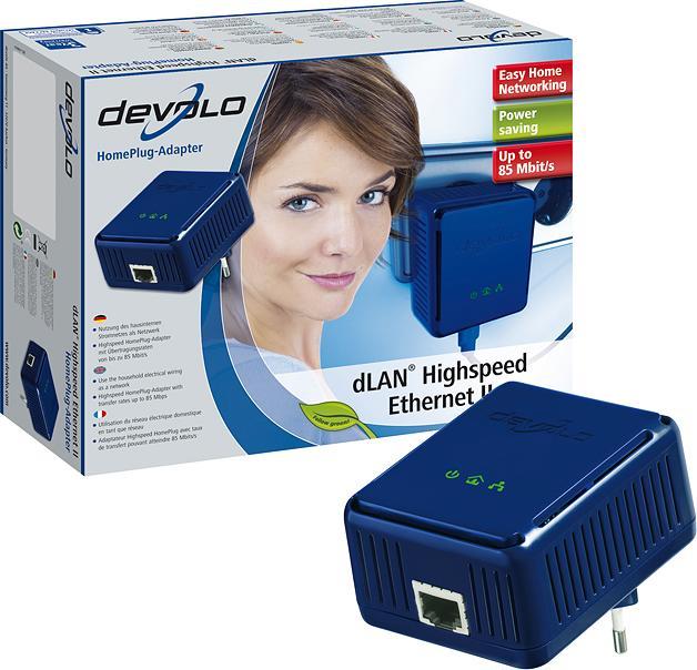 Produktbild Devolo dLAN Highspeed Ethernet II Adapter, 85 Mbit/s (RJ45)