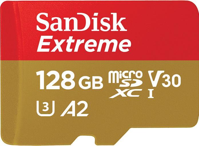 Produktbild SanDisk microSDXC ActionSC 128GB Extr.160MB A2 (128 GB, microSDXC, U3, UHS-I)