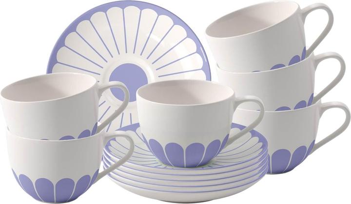 Actual product image Villeroy & Boch Fleur Couleur Kaffeetassen mit Untertassen (160 ml, 6 x)