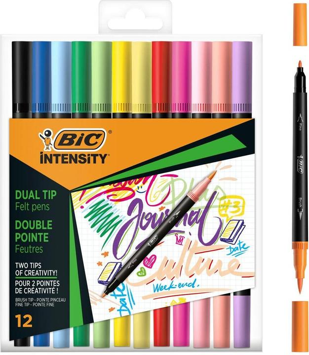 Image du produit Bic DUALTIP CFP CLAS+PAST - Crayons-feutres (Multicolore, 12 x)