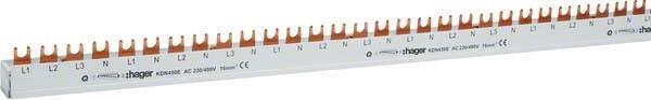 Actual product image Hager HAG KDN450E Phase bar 3P+N 80A fork connection 16mmÂ² 58M