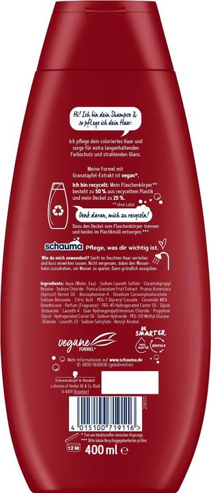 Produktbild Schwarzkopf Shampoo Color Glanz 400 ml (400 ml, Flüssiges Shampoo)