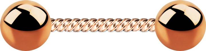 Actual product image Star Piercing Micro Barbell rosegold geflochten mit zwei Kugeln (without brass, Surgical steel 316L)