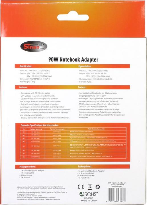 Actual product image Intertech Inter-Tech SinanPower UB-90HB (90 W)