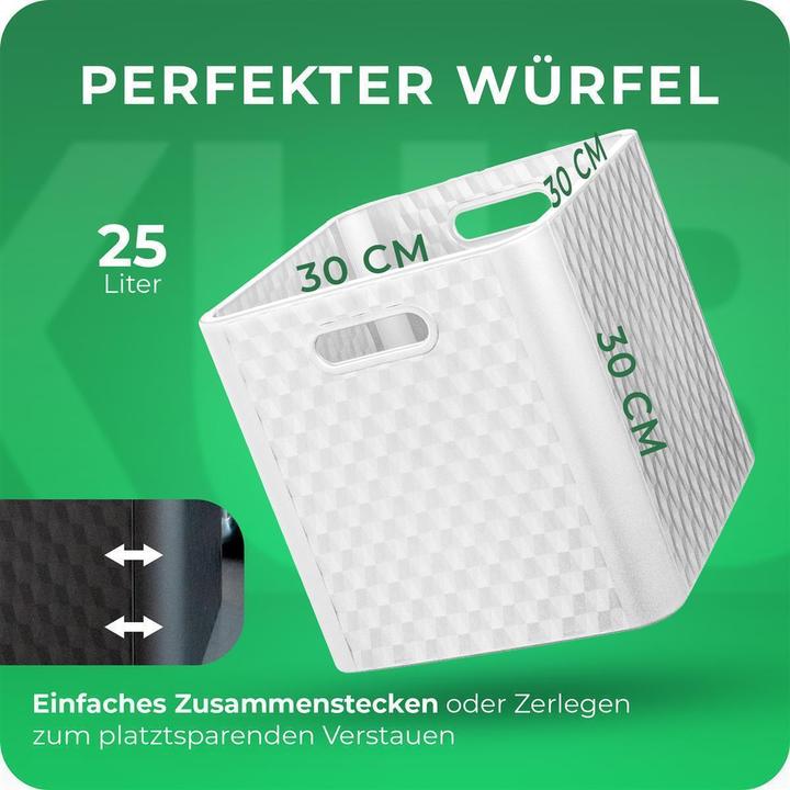Produktbild Novaliv 4X Box 30x30x30 cm Weiss Boxen für Kallax Regal Körbe 30x30 Aufbewahrungsbox Regal als Schran (30 x 30 x 30 cm, 25 l)