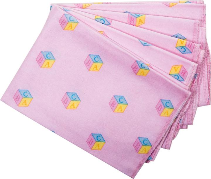 Produktbild Baby Plus Babyplus Moltontuch 5er Pack 76x76 ABC rosa (76 cm, 76 cm)