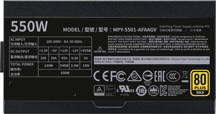 Produktbild Cooler Master Netzteil, V Serie 550W (550 W)