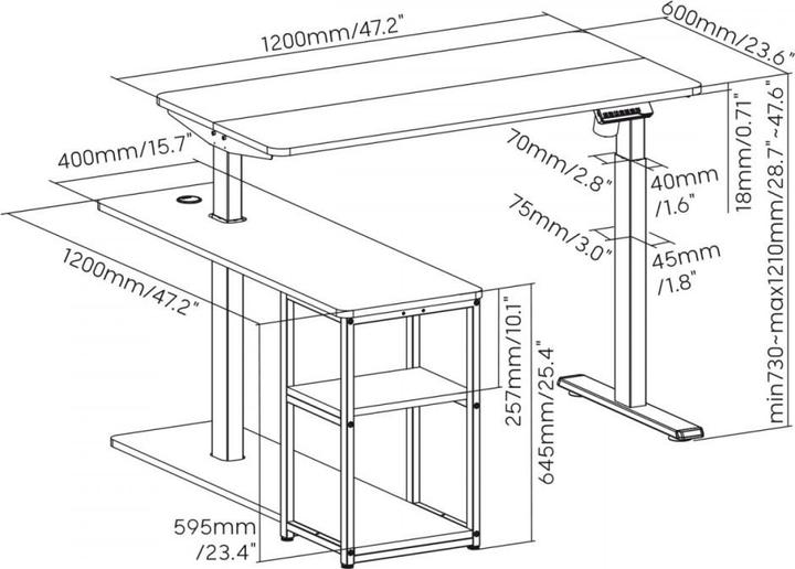 Produktbild Ergo Office Hubtisch (140 x 120 x 121 cm)