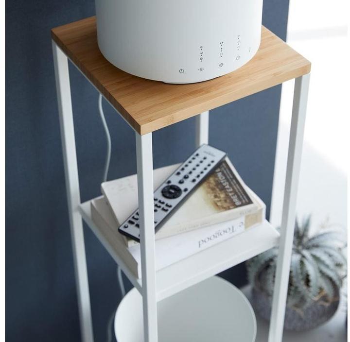 Image du produit Yamazaki Étagère à 2 niveaux avec plateau en bois TOWER